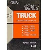 1987 Ford B-Series Trucks Specificiations Manual