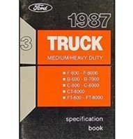 1987 Ford C-Series Trucks Specificiations Manual