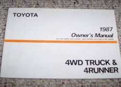 1987 Toyota 4WD Truck & 4Runner Owner's Manual