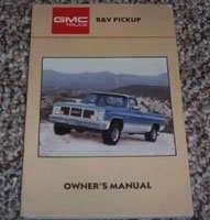 1987 GMC R/V Truck Owner's Manual