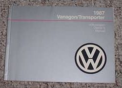 1987 Volkswagen Vanagon Camper Owner's Manual Supplement