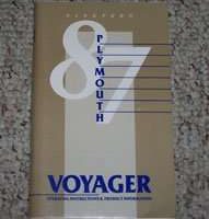 1987 Plymouth Voyager Owner's Manual