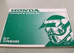 1987 Honda XR80R Motorcycle Owner's Manual