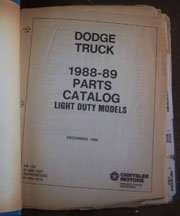1989 Dodge Ram Truck Mopar Parts Catalog Binder