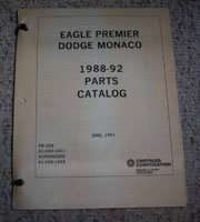 1992 Dodge Monaco Mopar Parts Catalog Binder