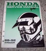 1989 Honda XR600R Motorcycle Shop Service Manual