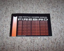 1988 Pontiac Firebird & Trans Am Owner's Manual