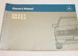 1988 Mercedes Benz 190E 2.3 & 190E 2.6 Owner's Manual