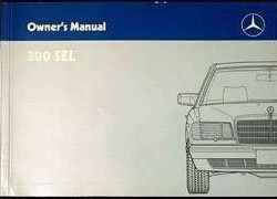 1988 Mercedes Benz 300SEL Owner's Manual