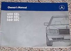 1989 Mercedes Benz 420SEL, 560SEL & 560SEC Owner's Manual