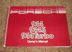 1988 Porsche 944, 944S & 944 Turbo Owner's Manual