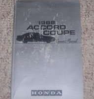 1988 Honda Accord Coupe Owner's Manual