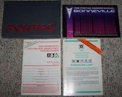 1988 Pontiac Bonneville Owner's Manual Set