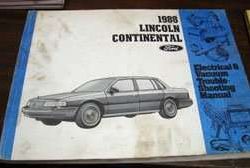 1988 Lincoln Continental Electrical Wiring & Vacuum Diagram Troubleshooting Manual
