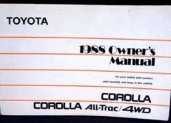 1988 Toyota Corolla & Corolla All-Trac/4WD Owner's Manual