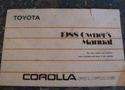 1988 Toyota Corolla FX/FX16 Owner's Manual