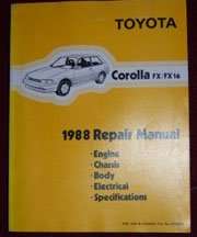 1988 Toyota Corolla FX & FX16 Service Repair Manual