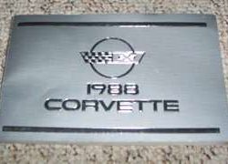 1988 Chevrolet Corvette Owner's Manual