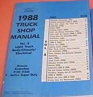 1988 Ford F-250 Truck Body, Chassis & Electrical Service Manual