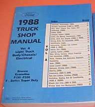 1988 Ford Econoline E-150, E-250 & E-350 Body, Chassis & Electrical Service Manual