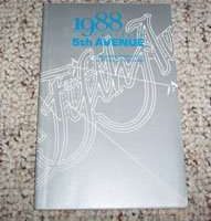 1988 Chrysler Fifth Avenue Owner's Manual