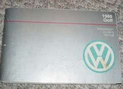 1988 Volkswagen Golf Owner's Manual