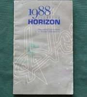 1988 Plymouth Horizon Owner's Manual