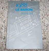 1988 Chrysler Lebaron Owner's Manual