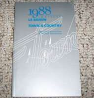 1988 Chrysler Lebaron, Town & Country Owner's Manual