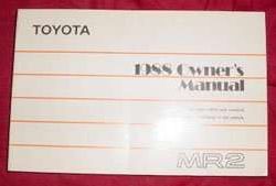 1988 Toyota MR2 Owner's Manual