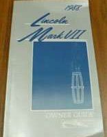 1988 Lincoln Mark VII Owner's Manual