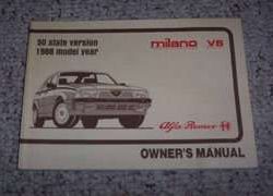 1988 Alfa Romeo Milano V6 Owner's Manual
