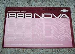 1988 Chevrolet Nova Owner's Manual