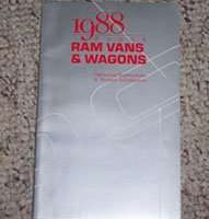 1988 Dodge Ram Van & Wagon Owner's Manual
