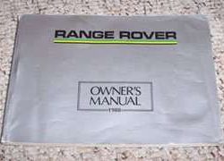 1988 Land Rover Range Rover Owner's Manual