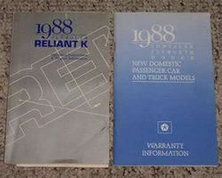 1988 Plymouth Reliant Owner's Manual Set
