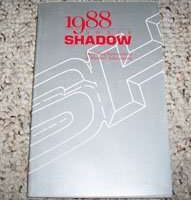 1988 Dodge Shadow Owner's Manual