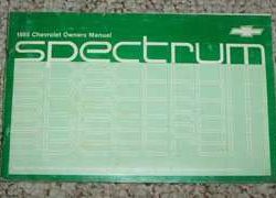 1988 Chevrolet Spectrum Owner's Manual