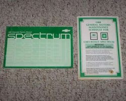 1988 Chevrolet Spectrum Owner's Manual Set