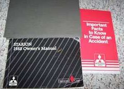 1988 Mitsubishi Starion Owner's Manual