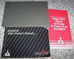 1988 Mitsubishi Starion Owner's Manual Set