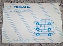 1988 Subaru 1600 & 1800 Owner's Manual