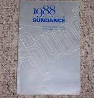 1988 Plymouth Sundance Owner's Manual