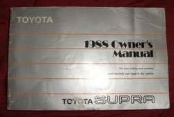 1988 Toyota Supra Owner's Manual