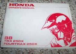 1988 Honda Fourtrax 250X TRX 250X Owner's Manual