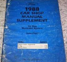 1988 Ford Tempo Airbag Restraint System Service Manual Supplement