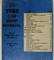 1988 Ford Tempo & Escort Body, Chassis & Electrical Service Manual
