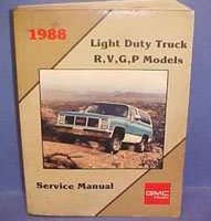 1988 GMC Rally & Vandura R, V, G, P Models Service Manual