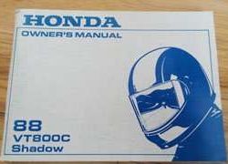 1988 Honda VT800C Shadow Motorcycle Owner's Manual