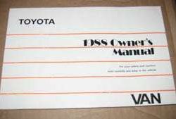 1988 Toyota Van Wagon Owner's Manual